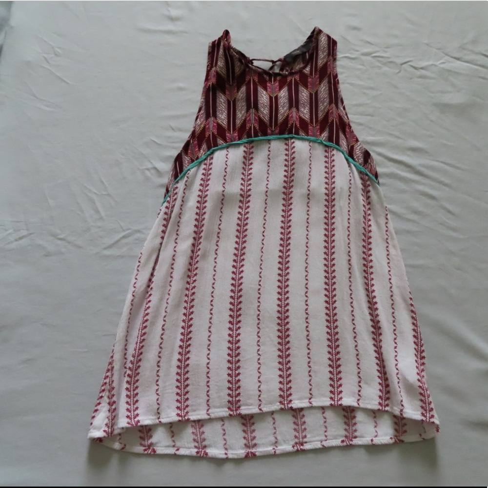 Patterned Tank Top with tie up back